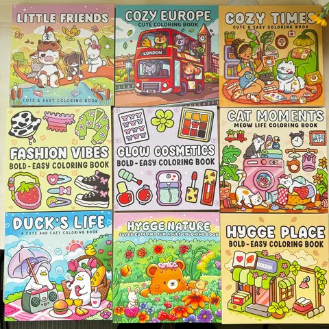 SUPER CUTE COLORING BOOK - 40 to 52 Hand-drawn Pages for Adults & Teens - Creative Space High-quality Coloring Book for Endless Fun Art Pen Marker Paint Pen