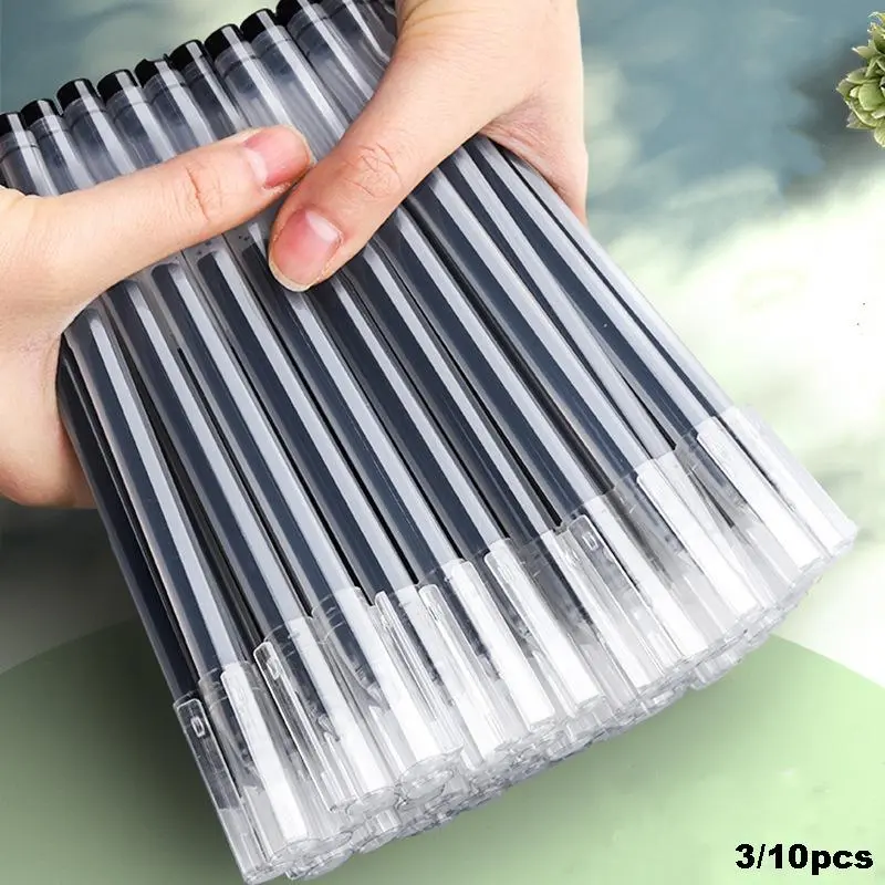 3/10pcs Needle tube neutral pen Smooth writing pen Office meeting signature pen for students studying for exams Carbon pen needle tube pen stationery Office stationery supplies