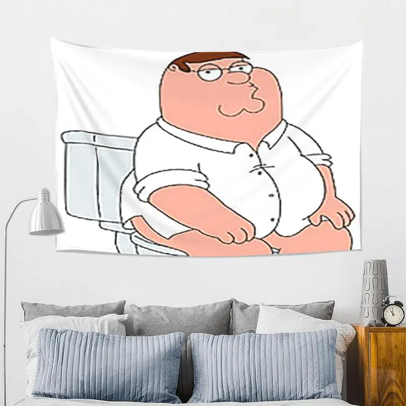 Peter Griffin Tapestry - Bedroom, or Office Decor - High-Quality Print Peach Light Beige Fabric - Perfect Gift for Fans of Family Guy, Bedroom Wall Art |   Stylish Home Accessory |   Soft Texture Tapestr 60X40