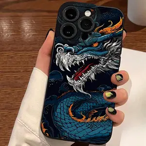 Dragon Pattern Phone Case, Decorative Phone Protector Cover, Phone Accessories Compatible with iPhone 17 Air 16 15 14 13 12 11 Galaxy A15 A25 A35