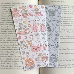 Cute Ghost Reading Bookmarks for Halloween and Fall - Super Thick Sturdy Bookmarks with Color White or DIY Coloring Options