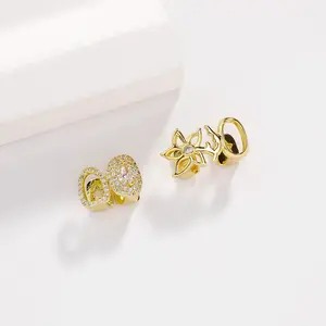 New best-selling fashion hip-hop flowers hollow zircon personalized braces cool tooth ornaments