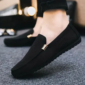 Men's business casual shoes, slip-on shoes, simple and stylish lightweight drive loafers men, classic slipper,premium quality，available in black, gray, and white, suitable for all seasons, ideal for daily outings and business trips