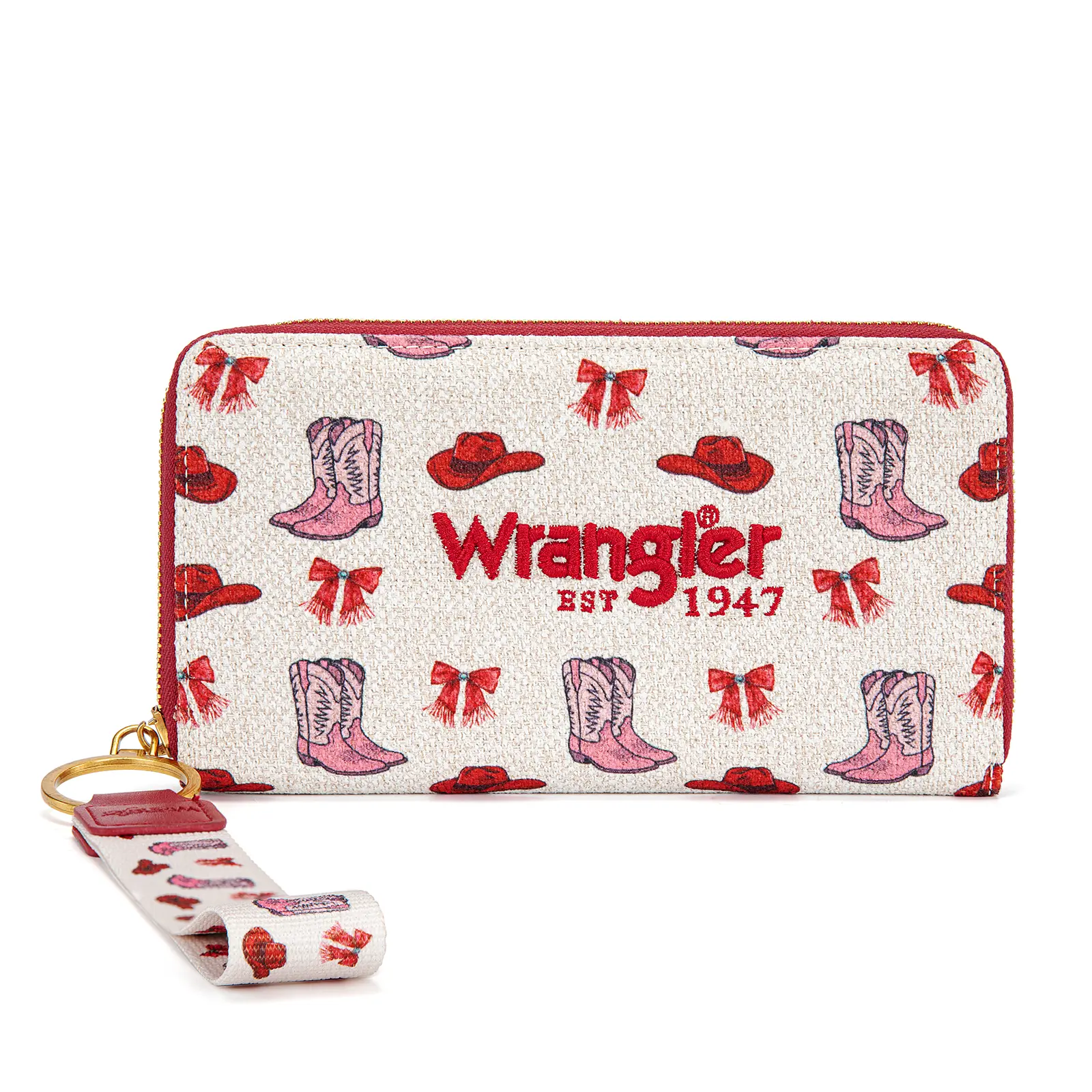 Wrangler Western Print RFID Blocking Zippered Cowgirl Wallet for Women Wrangler Western Print RFID Blocking Zippered Cowgirl Wallet for Women