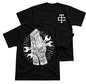 Troll Co Dirty Hands Clean Money Hand T-Shirt, Blue Collar Graphic Tee With Cash And Wrench Back Print, Front Chest TC Logo Shirt, Mechanic Garage Workwear Outfit, Tradesman Labor Apparel for Men and Women