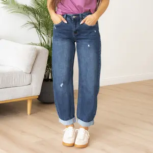 Hallie Barrel Leg Denim - Vervet