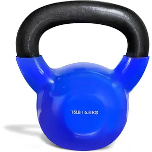 Kettlebell, 5-100 LB Vinyl Coated Cast Iron Strength Training Kettlebells for Home Gym Exercises, Fitness, Full Body Workout Equipment, Push Ups, and Grip Strength