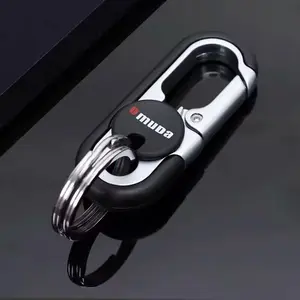 Men's Car Keychain Solid Color Metal Waist Hanging Business Keychain Double Ring Key Ring