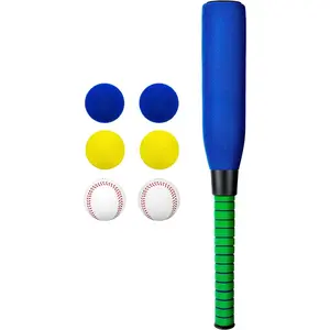 22 Inch Kids Foam Soft Baseball Bat Toys with 6 Balls for Kids Toddlers Youths Outdoor Indoor Sport T Ball Game Playing, Blue