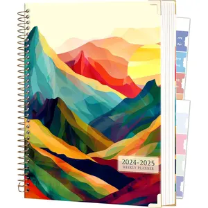 Yoment 2025 Planner Weekly and Monthly 8.5"x11" Large Hardcover Planner from Dec 2024 - Dec 2025 13 Months Calendar Academic Planner for Women Men Agenda Daily Weekly Yearly Planner with Tabs, Mountains