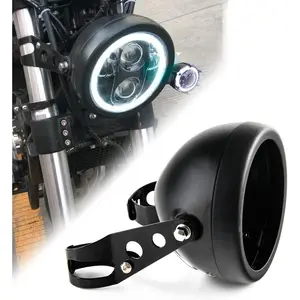 5 3/4" 5.75 Inch Motorcycle Headlight Housing Bucket - Universal Headlight Assembly Replacement for Motorcycle Headlight Mounting, Durable Headlight Bracket Housing