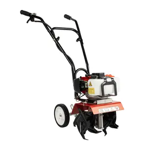 52cc Gas Powered Mini Cultivator 1 9kW 4 Stroke Garden Tiller with Wheels Adjustable Depth 30cm Tilling Width for Farm Garden Greenhouse Orchard Soil Preparation