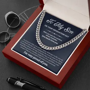 To My Son, Graduation Gift from Mom & Dad, Son Graduation, Necklace Gift for Son, Chain Necklace, Graduation Gifts Ideas for Son