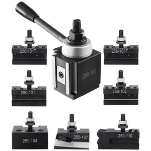 VEVOR Quick Change Tool Post Set, TikTokShopBlackFriday, 8 Pcs, Includes Lathe Tool Holders, Wedge Type Tool Post with Turning Tool Holder Accessories, Fit for Mini Lathe & Metal Lathe 6"-12" Swing, Durable Steel Material