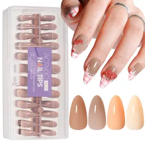 Gellen Pre-colored False Nail Tips - Press-On Nails Medium Full Cover Soft Gel Nail Tips  ( 450 pcs. 11 sizes, 4 Colors )