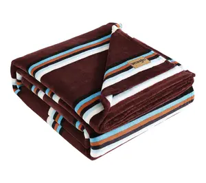 Wrangler Western Saddle Red Plush-Fleece Twin Blanket