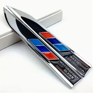 Metal Car Side Mudguard Stickers, Universal Rear Trunk Badge Decals, Stylish Stripes Design, Fits Most Cars Trucks Suvs, Decal For Cars