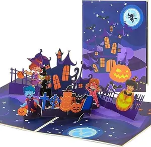 Spook House Halloween 3D Pop Up Card With Envelope, Handmade 3D Halloween Greeting Cards, Pumpkin Halloween Celebration Card for Kids,Boy, Girl (6.3in Wx8.3in L)