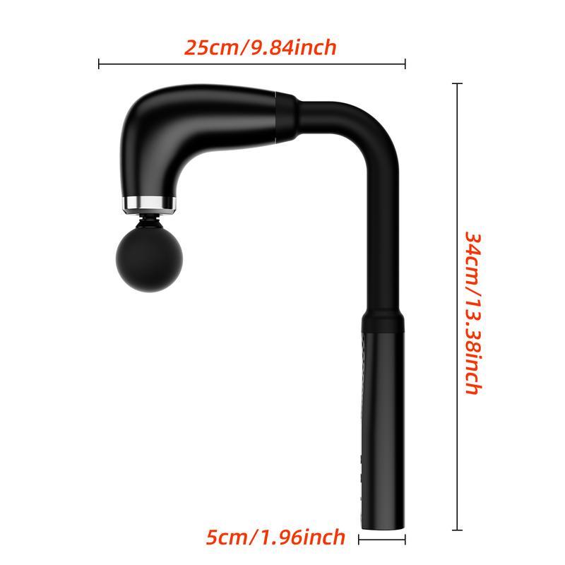 Massage Gun With Upgraded Extended Handle, Ergonomic Massage Gun USB Rechargeable Neck/Shoulder/Waist Massage for Pain Relief, Stepless Speeds 4 Massage Heads & 9 Speed Levels Ideal Christmas Gift for Friends & Families