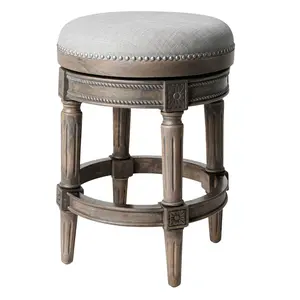 Maven Lane Pullman Backless Swivel Kitchen Counter Stool, Reclaimed Oak