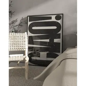 Hello! Poster, Retro Style Black and Beige Italian Wall Art with Ciao Quote, Monochrome Quote Poster, Typography Poster, Unframed Art Poster letterpress Decor Print. Bach. Water Proof. Wood. Room. Ornaments. Artistic. Decoration. Photo