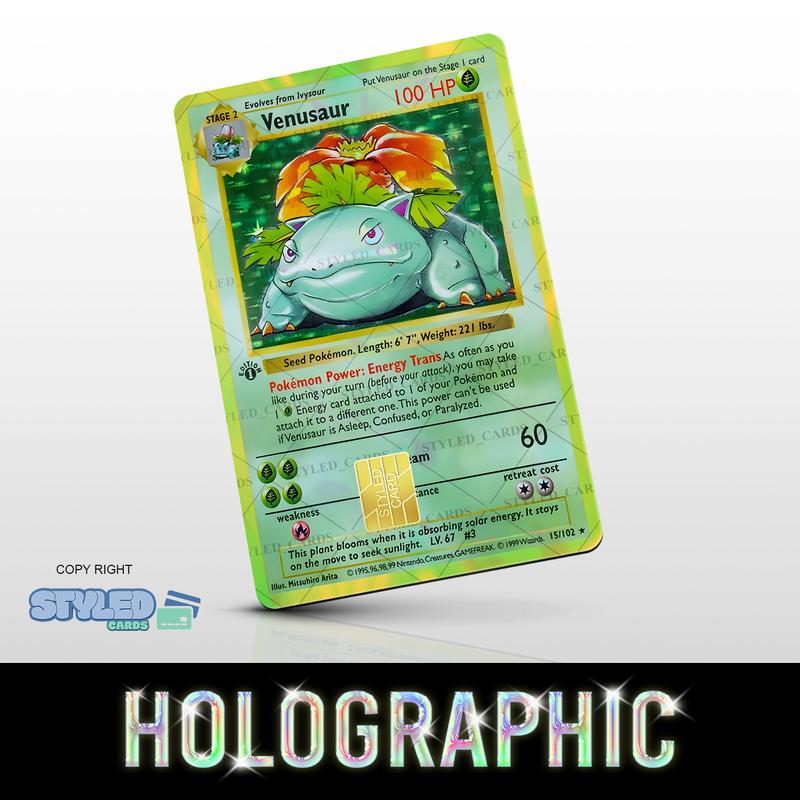 holographic pokemon debit card stickers/skins.high quality vinyl with UV ink made to last Decoration