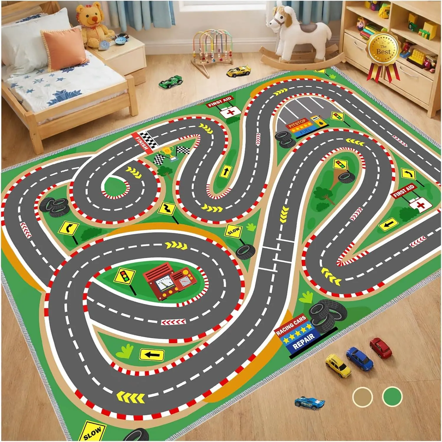 31"x47" Kids Rug Play Mat Soft & Non-Slip Car Rugs City Map Play MatCar Rugs for Kids Toy Cars Race Track for Classroom Rug,Play Learn and Have Fun Safely