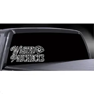 Wasted Paychecks v2 Car Truck Vinyl Decal