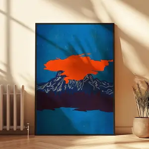 Volcano - Bold Contemporary Fauvism Fine Art Print - Colorful Expressionist Poster - Modern Vibrant Home Decor - Fiery Statement Wall Art