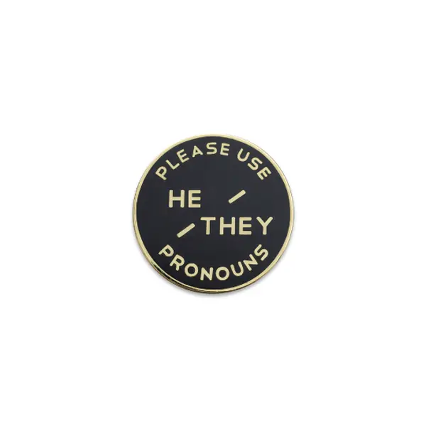 He/They Enamel Pronoun Pin