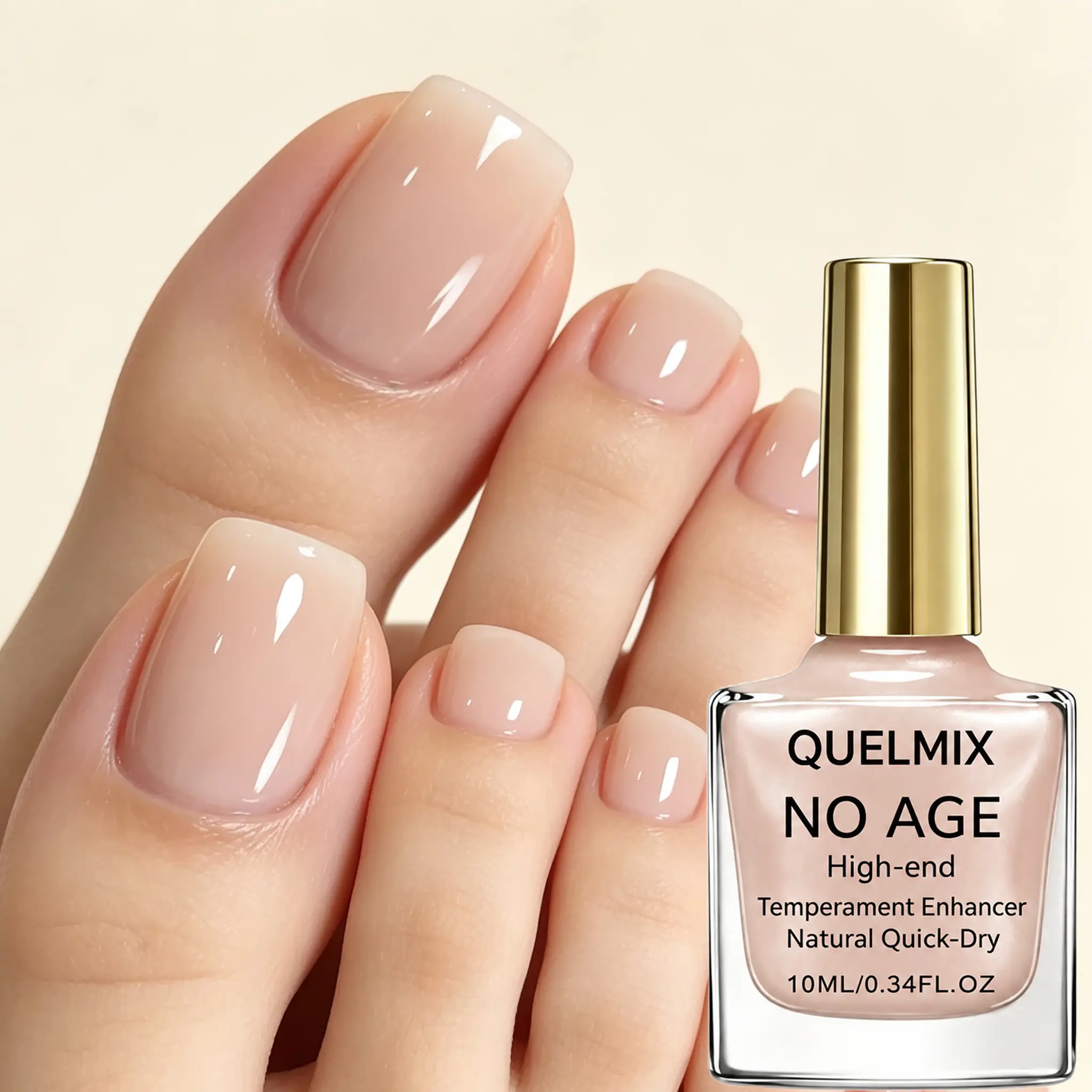 Translucent Milky Nude Nail Lacquer 10ml - Keratin EnrichedNail Hardener, High-Shine Air Drying Shield, Hydrating &Chip-Resistant for DIY Pedicure