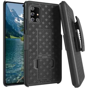 Rome Tech Belt Clip Holster Case for Samsung Galaxy A51 5G / A51 5G UW – Rugged Dual-Layer 360° Drop Protection, Non-Slip TPU + PC Armor, Foldable Kickstand, Raised Bezel Screen & Camera Protection, 180° Rotating Belt Clip