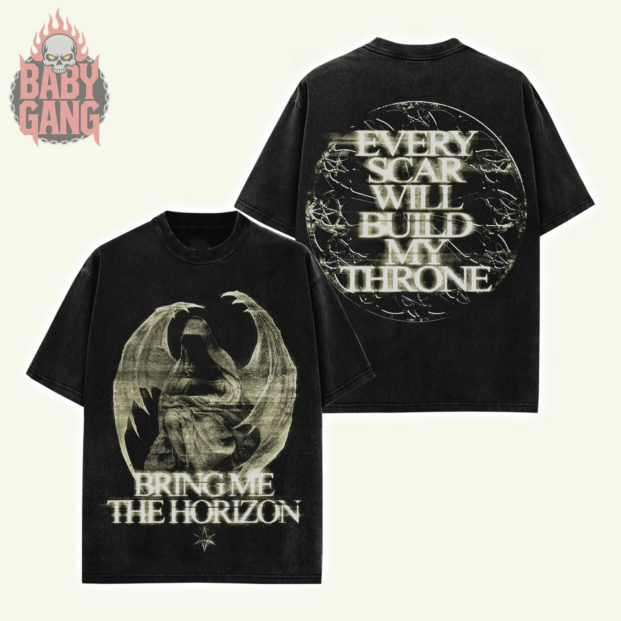 [Baby Gang] Bring Me The Horizon - "Throne" That's the Spirit  T-shirt The Third Ascension Program POST HUMAN: NeX GEn tour 2026  Shirt Oversize Rock Band Metalcore Cotton Gift For Rock Music Lovers Graphic Tees Graphic Menswear Womenswear