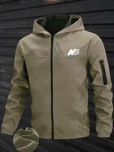 Lightweight Hooded Outdoor Jacket, Multi-Pocket Zipper, Ideal for Skiing, Hiking, Camping, Fishing, Casual Outerwear for Men