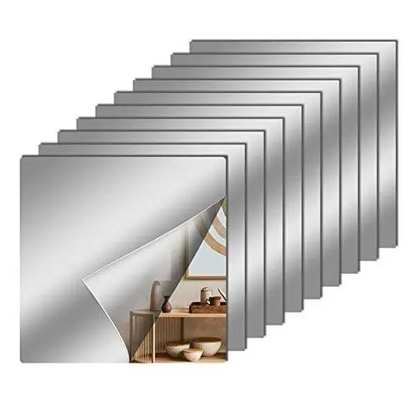 Acrylic Flexible Mirror Sheets, 12 x 12 in Mirror Tiles  Assorted Sizes,Quantity