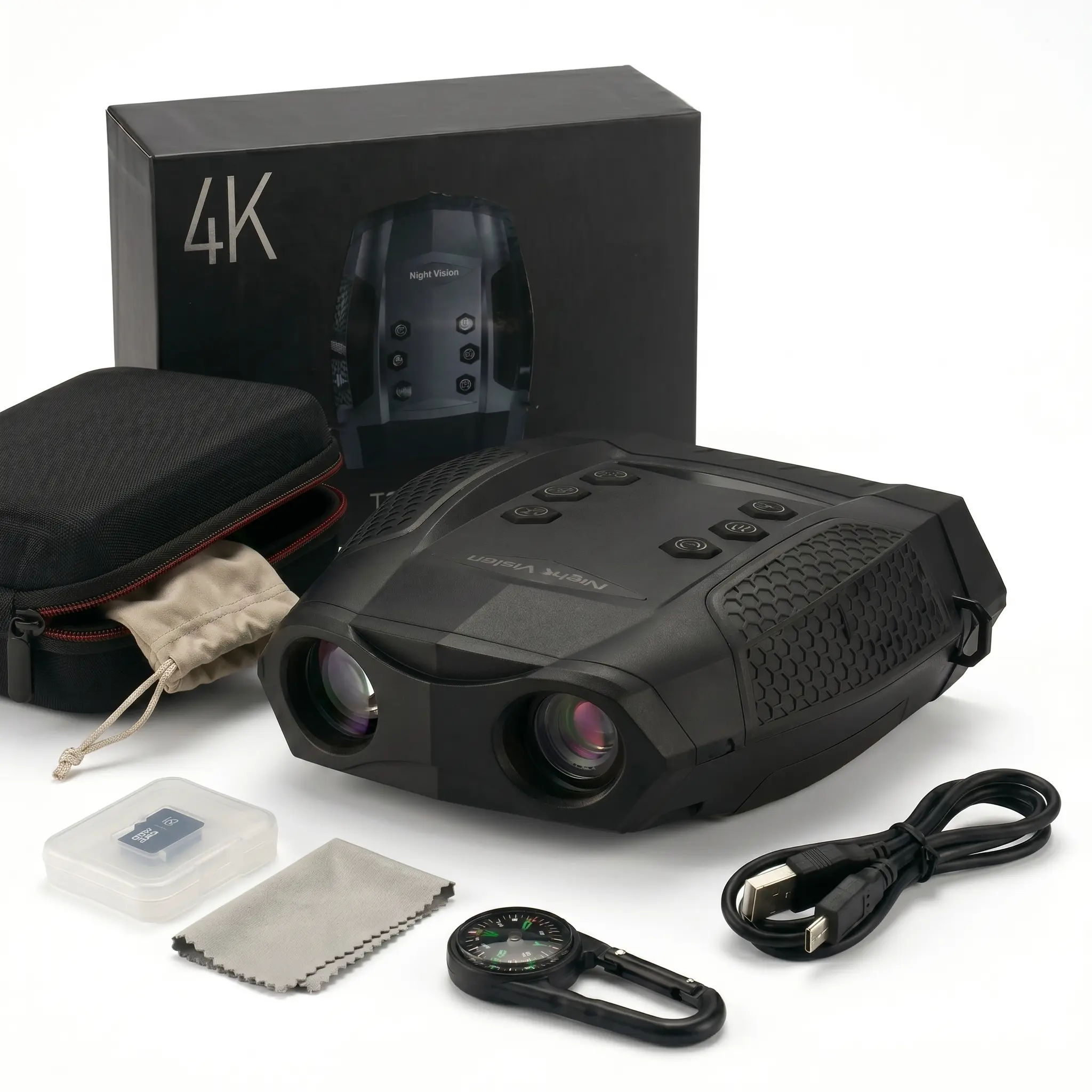 4K Night Vision Binoculars, 40MP Photo & Video, 8X Digital Zoom, 600M Long Range, Day/Night Vision Goggles for Hunting, Camping, Wildlife Observation, Perfect for Night Hunting,, Wildlife Watching & Camping Adventures,Day/Night Use for Hunting & Outdoor