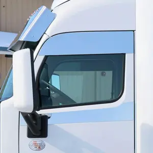 TORQUE Stainless Steel 6-Inch Drop Windows Chop Top Set for Peterbilt 567 579 Semi Trucks, Polished Finish - Pair (TR3066)