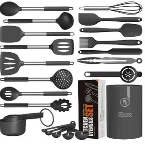 Gray 14-Piece Heat Resistant Nonstick Silicone Utensil Set