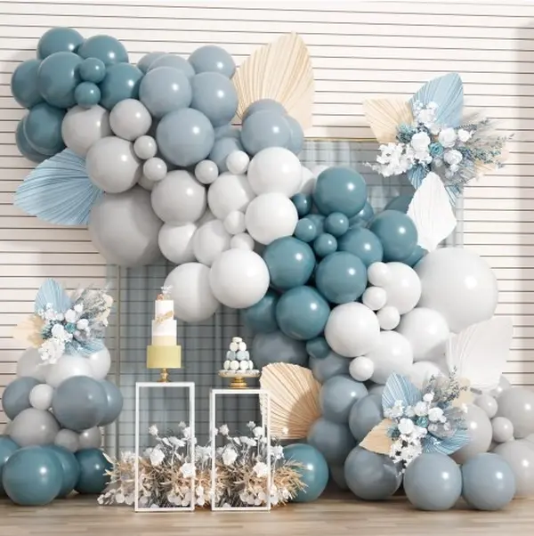 109pcs Vintage Navy, Matte Gray & White Balloons Arch Garland Kit - Balloon Decorations for Baby Shower, Birthday Celebrations, Party Decor, Matte Finish