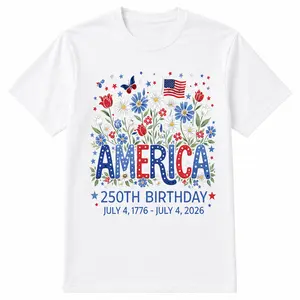 America 250th Birthday Shirt 2026, Patriotic 4th of July Graphic Tee, USA Independence Day T-Shirt