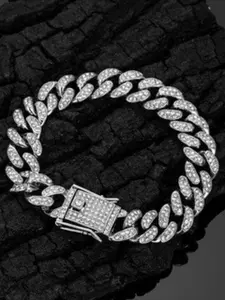 Luxurious Cuban chain bracelet set with cubic zirconia hip-hop jewelry for men and women, sparkling wristband, Exquisite Bracelet