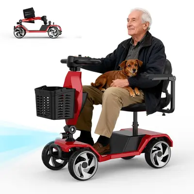 SuperHandy Folding Electric Wheelchair - 330Lbs Capacity, Lightweight SuperHandy Folding Electric Wheelchair - 330Lbs Capacity, Lightweight