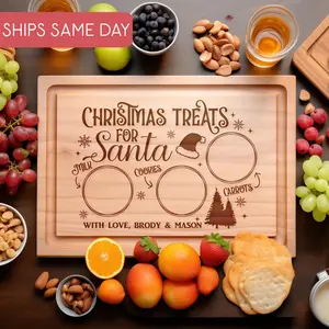 Personalized Dear Santa Tray, Cookies for Santa Cutting Board, Custom Christmas Serving Board, First Christmas Decor, Keepsake Gift