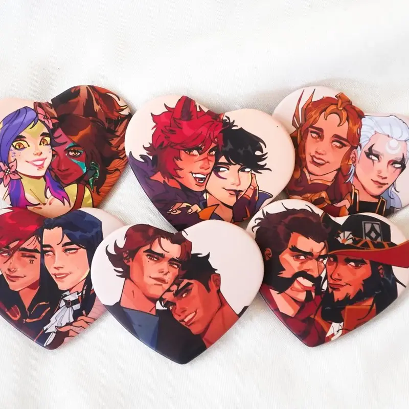 LEAGUE & ARCANE SHIPS 2.25" HEART BUTTONS