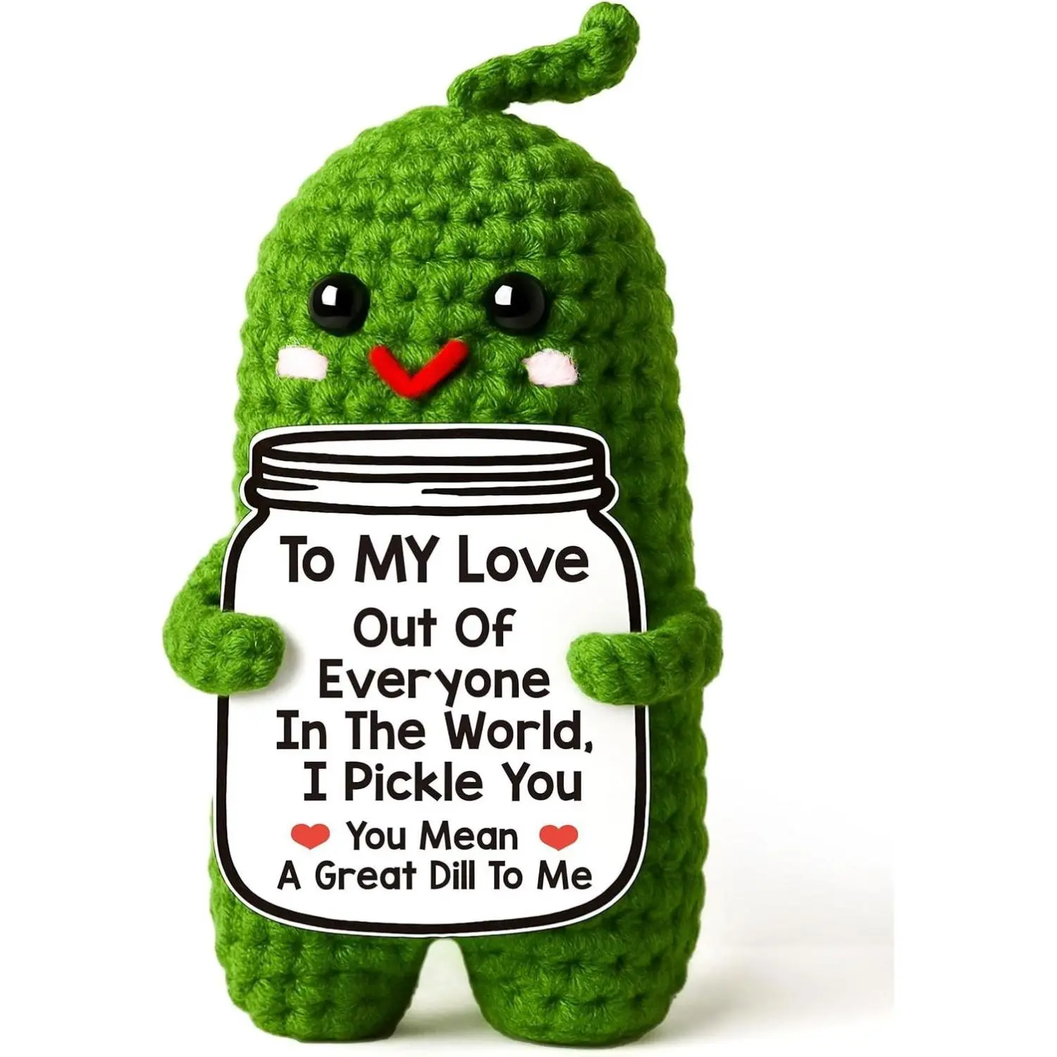 [New deal] - I Love You Gifts for Her Him, Birthday Christmas Gifts for Boyfriend Girlfriend, Wife, Husband, Couple, Romantic Gifts Anniversary Gifts for Women Men, Valentine's Day Gifts Handmade Crochet Pickle