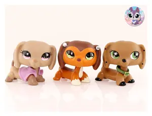 3 PC Bobble Head Action Figures Cat Collie Great Dane Dachshund Dog Mini Toy Compatible with LPS Collection Collectible Toys