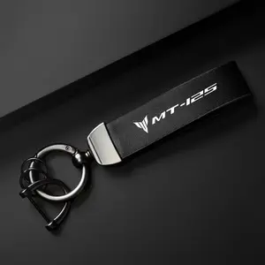 PU Leather Motorcycle Keychain Keyring for Yamaha MT-125 2014-2020, Durable Accessory for Motorbike Fans, Stylish Gift Idea, Minimalist Design Keychain