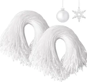 600PCS Halloween Ornament Hooks, Ornament Hangers with Snap Ornament String for Christmas Tree Holiday Party Hanging Decorations Ropes Easy