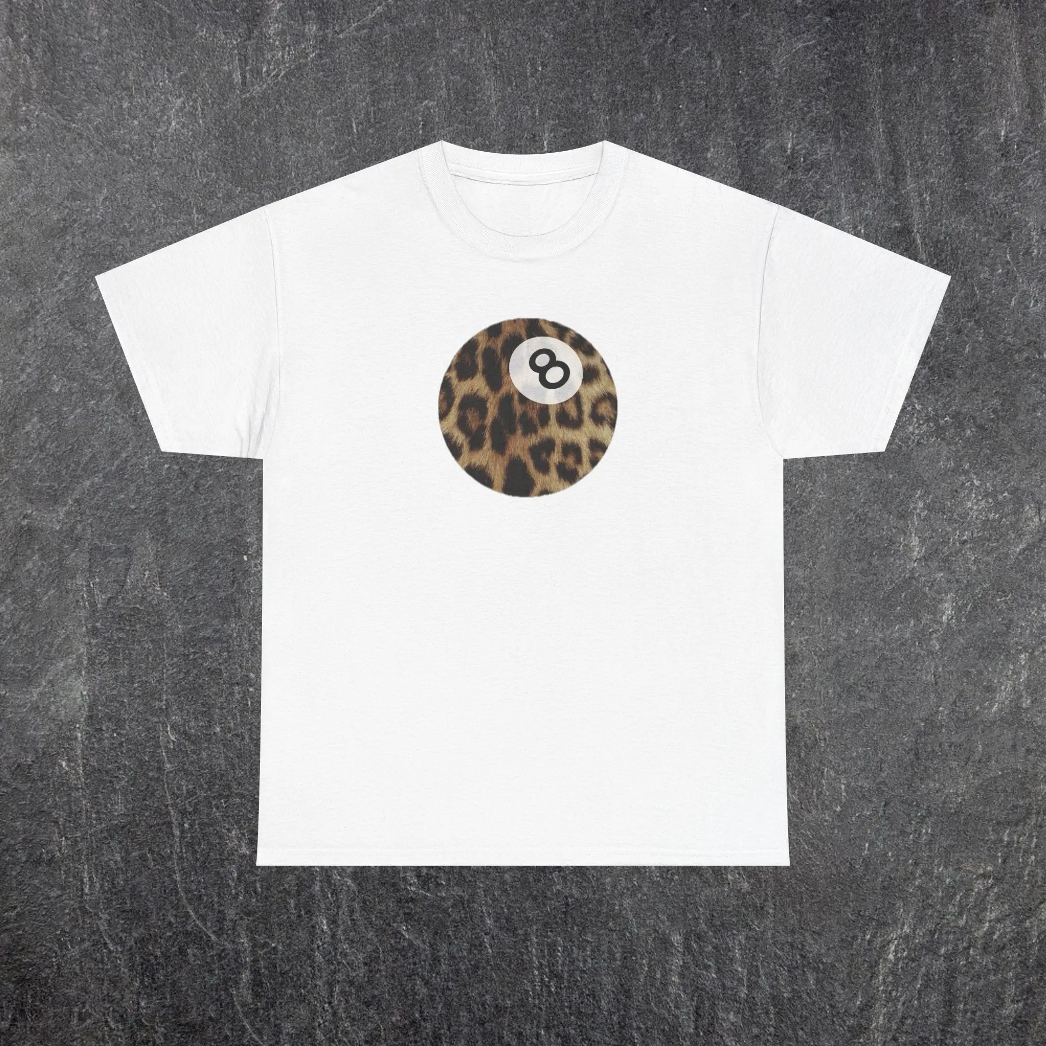 Cheetah Print 8 Ball T-Shirt - Bold Colors with Unique Graphic Design
