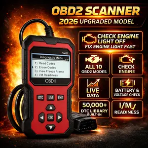 OBD2 Car Diagnostic Tool, OBDII Universal Diagnostic Tool, Integrated Engine Fault Detection, Fault Code Reading & Voltage Charging Test Functions